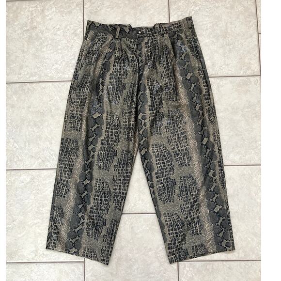 Live Collection Bijan Danialian Suit Set Mens 2XL Coat Pants Snake AOP Baggy NWT - Picture 4 of 16
